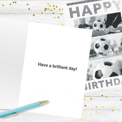 Hand-Finished Happy Birthday Card Football Goal-Scoring Celebration For Him
