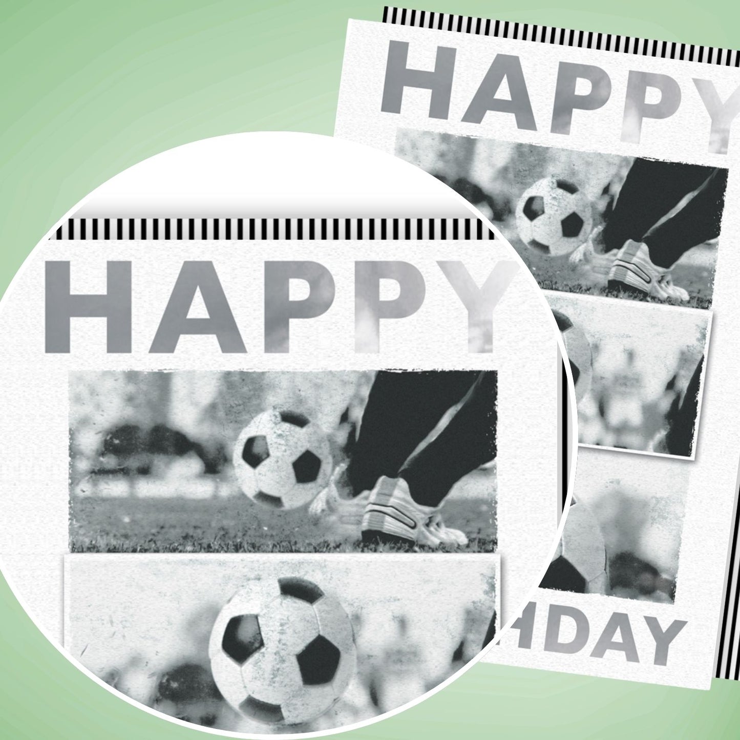 Hand-Finished Happy Birthday Card Football Goal-Scoring Celebration For Him
