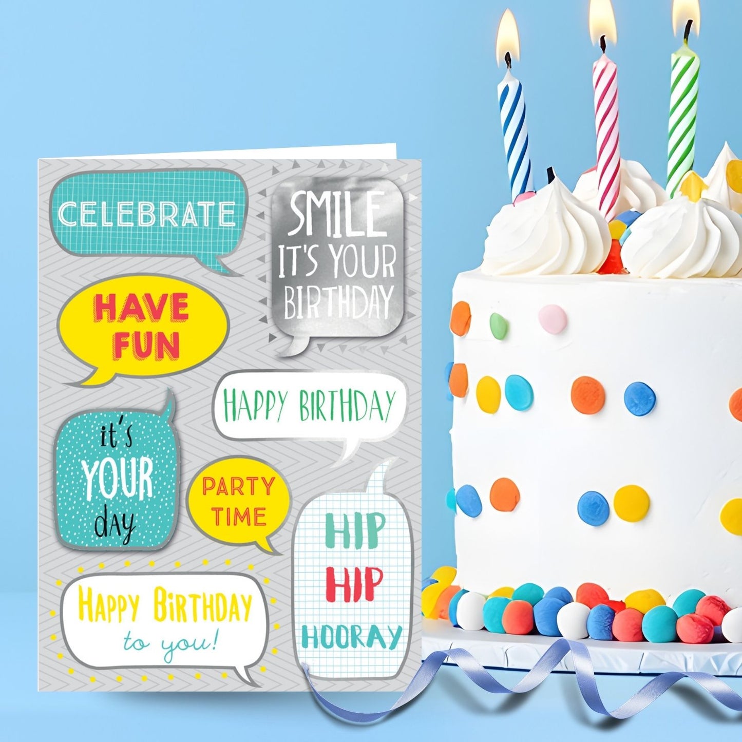 Hand-Finished Birthday Greeting Card Celebration Shout Out Embellished For Him