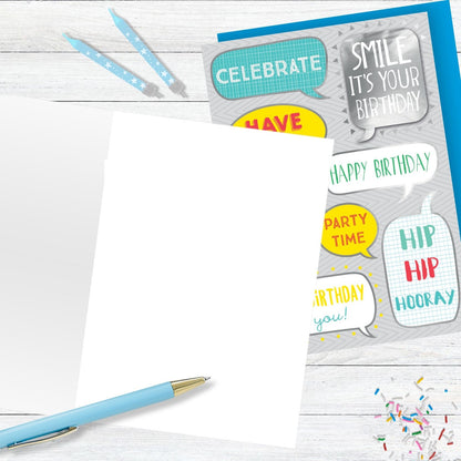 Hand-Finished Birthday Greeting Card Celebration Shout Out Embellished For Him