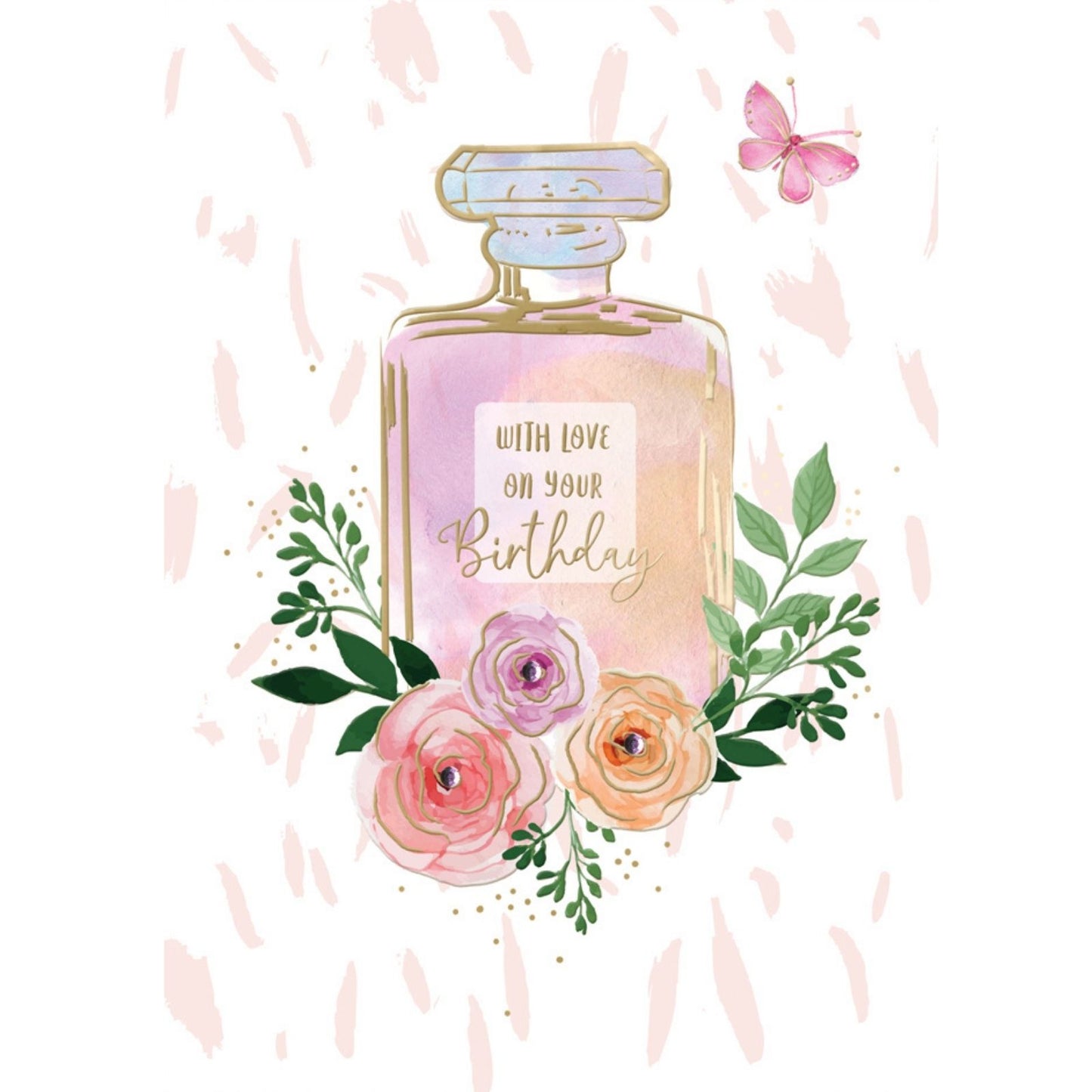 Hand-Finished Female Birthday Card Perfume Bottle Love On Your Birthday For Her