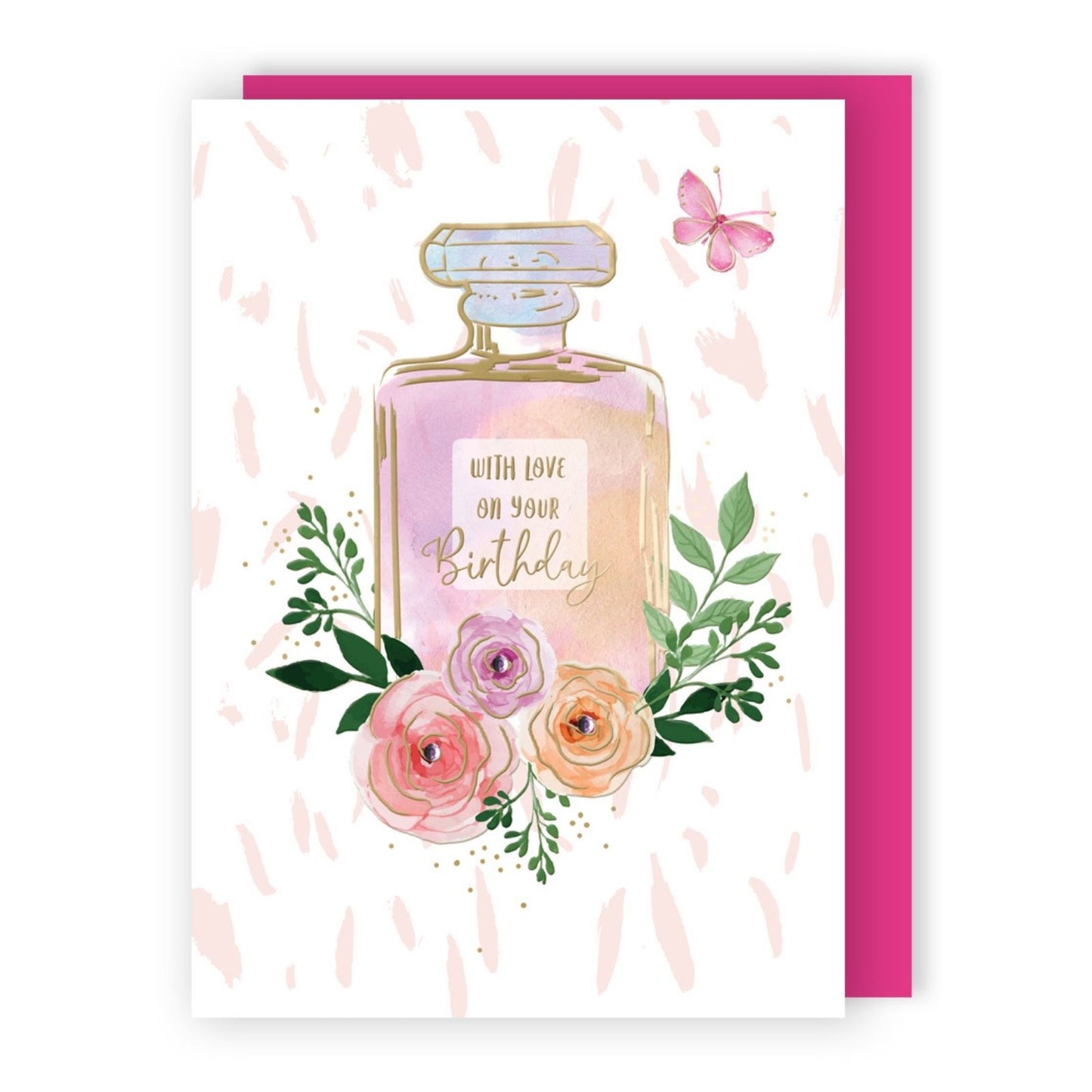 Hand-Finished Female Birthday Card Perfume Bottle Love On Your Birthday For Her