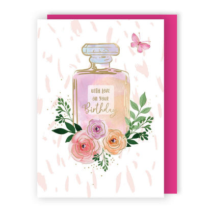Hand-Finished Female Birthday Card Perfume Bottle Love On Your Birthday For Her