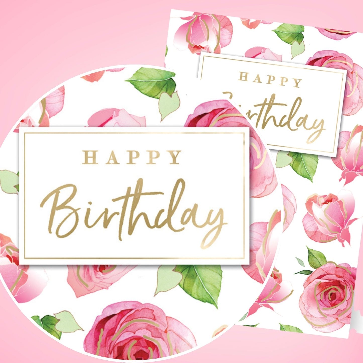 Hand-Finished Happy Birthday Card Embellished Floral Roses Greeting Card For Her
