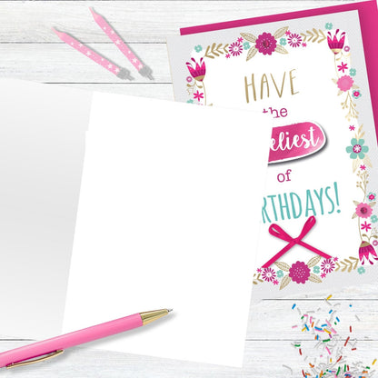 Hand-Finished Loveliest Birthday Greeting Card Celebration Embellished For Her
