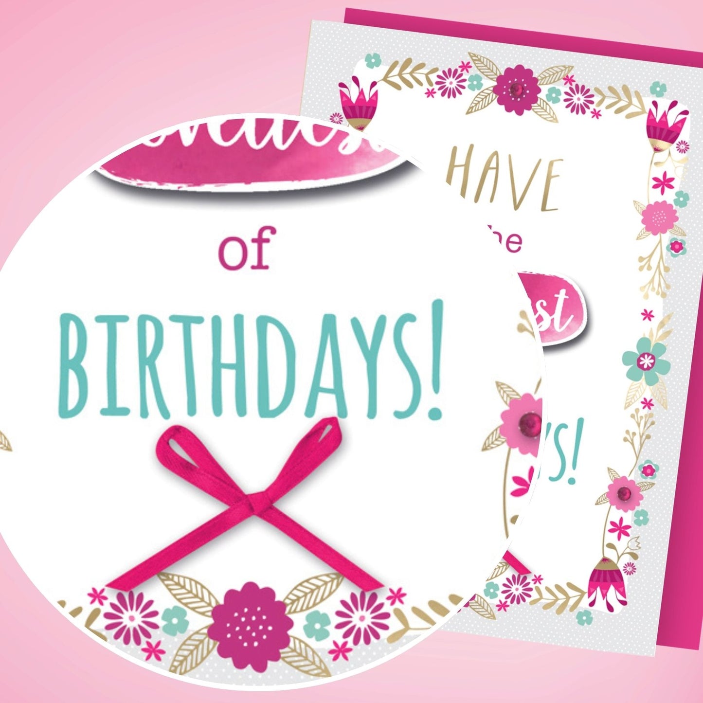 Hand-Finished Loveliest Birthday Greeting Card Celebration Embellished For Her