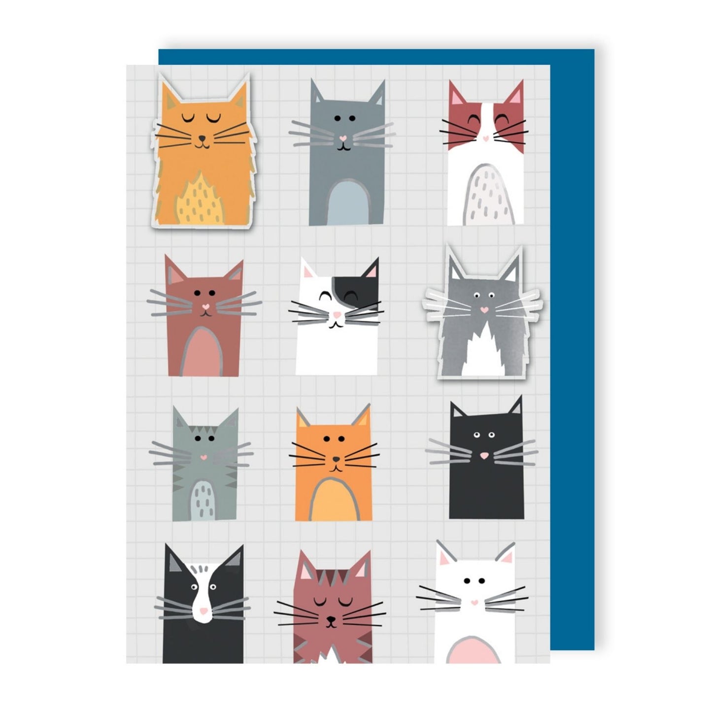 Hand-Finished Cats Greeting Card Embellished Cat Design Blank For Any Occasion