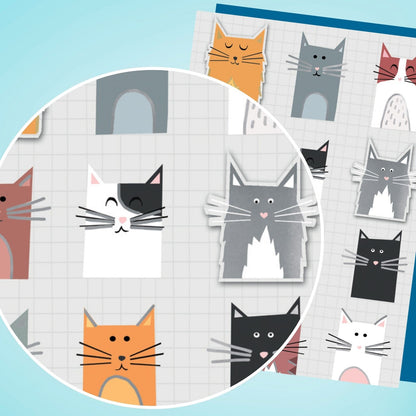 Hand-Finished Cats Greeting Card Embellished Cat Design Blank For Any Occasion