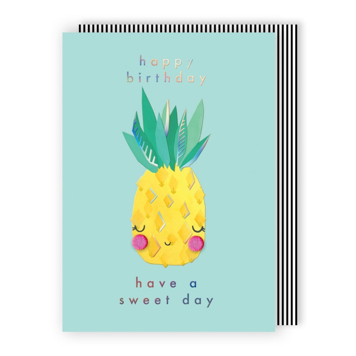 Hand-Finished Birthday Card Pineapple Have A Sweet Day Embellished For Her