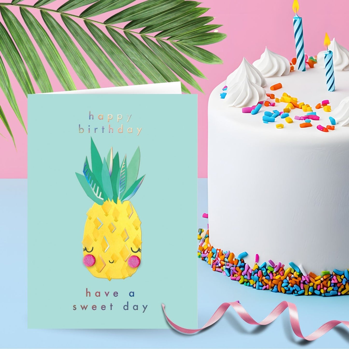 Hand-Finished Birthday Card Pineapple Have A Sweet Day Embellished For Her