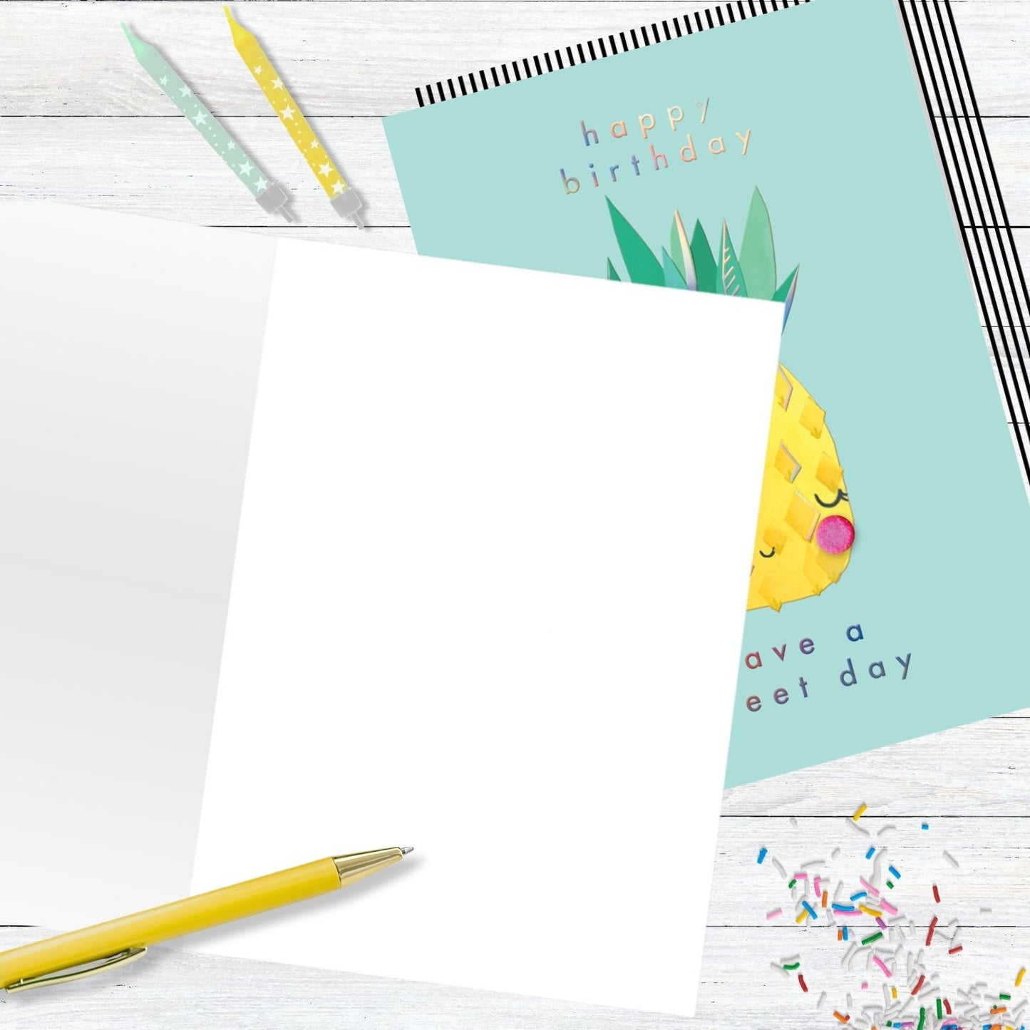 Hand-Finished Birthday Card Pineapple Have A Sweet Day Embellished For Her