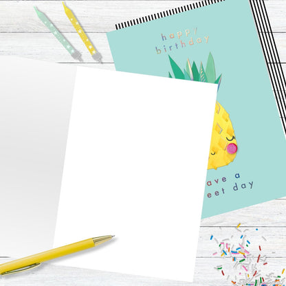Hand-Finished Birthday Card Pineapple Have A Sweet Day Embellished For Her