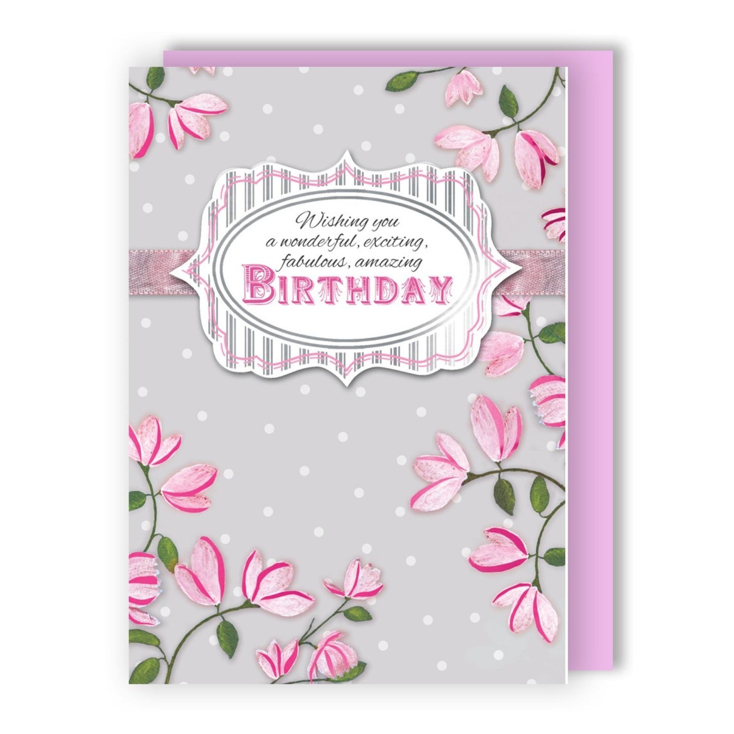 Hand-Finished Birthday Greeting Card Amazing Fabulous Embellished Floral For Her