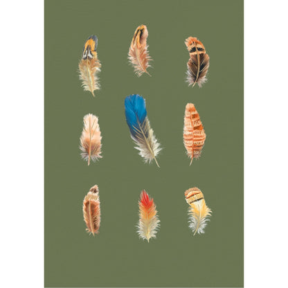 Hand-Finished Greeting Card Embellished Foiled Feathers Blank For Any Occasion