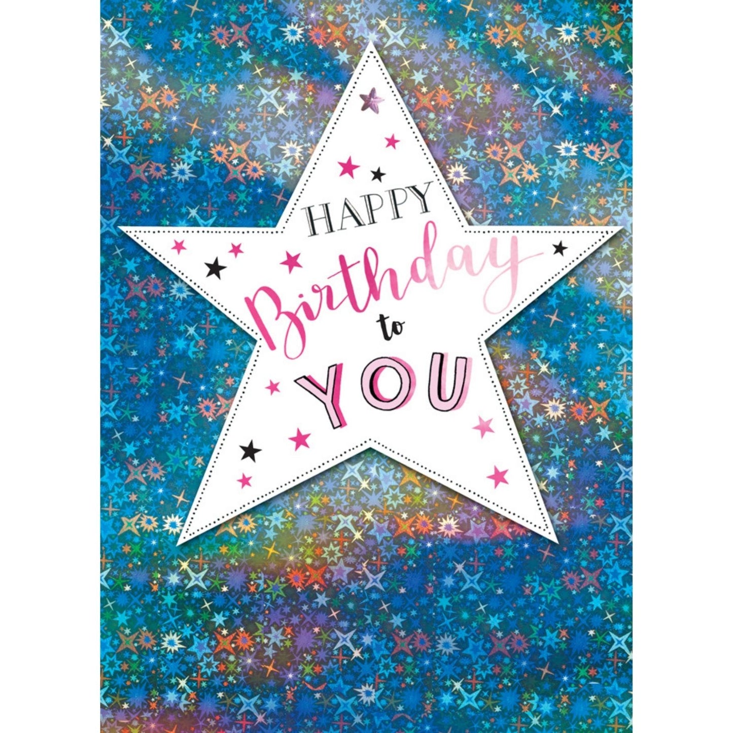 Hand-Finished Happy Birthday Card Sparkling Embellished Foiled Star For Her
