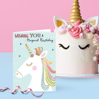 Hand-Finished Unicorn Birthday Card Sparkly Embellished Magical Birthday For Her