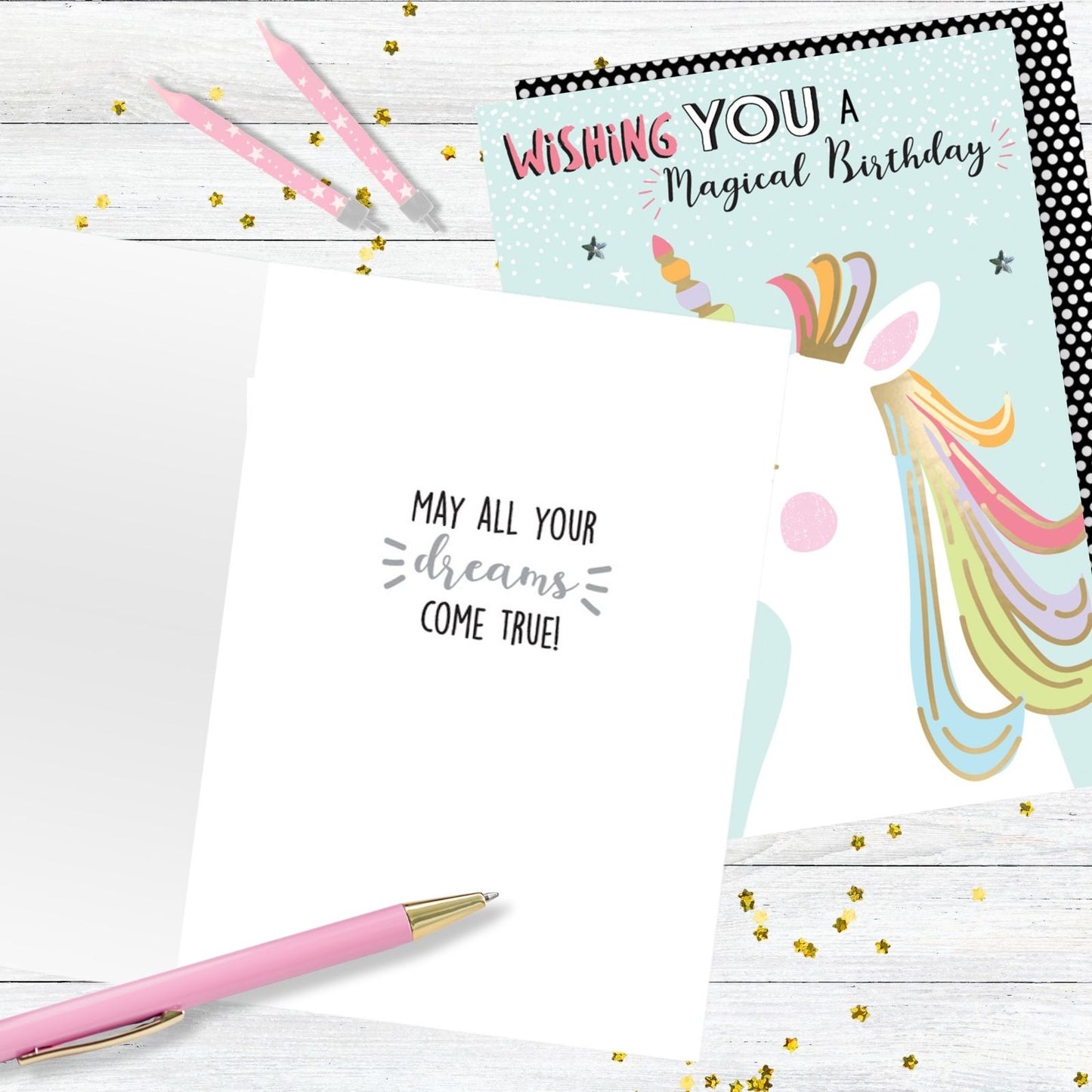 Hand-Finished Unicorn Birthday Card Sparkly Embellished Magical Birthday For Her