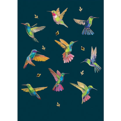 Hand-Finished Hummingbirds Greeting Card Embellished Card Blank For Any Occasion