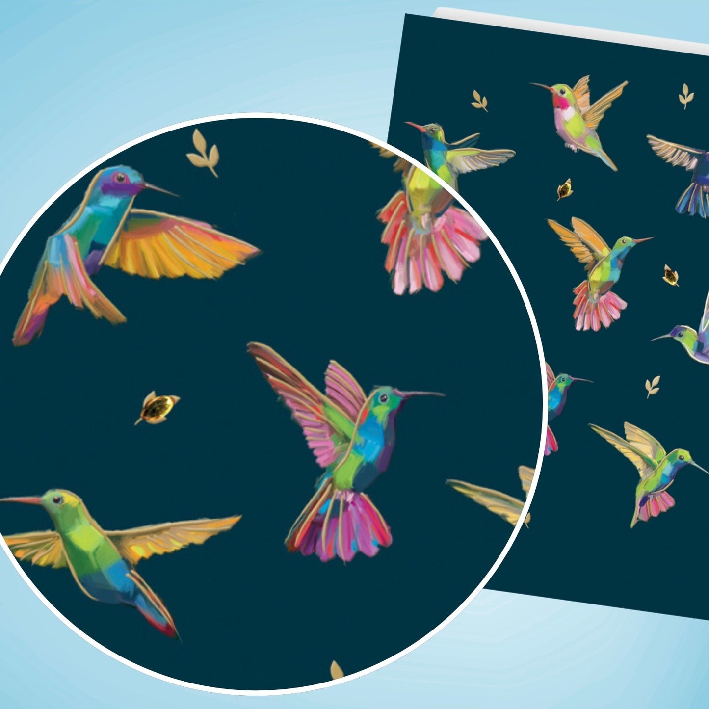 Hand-Finished Hummingbirds Greeting Card Embellished Card Blank For Any Occasion
