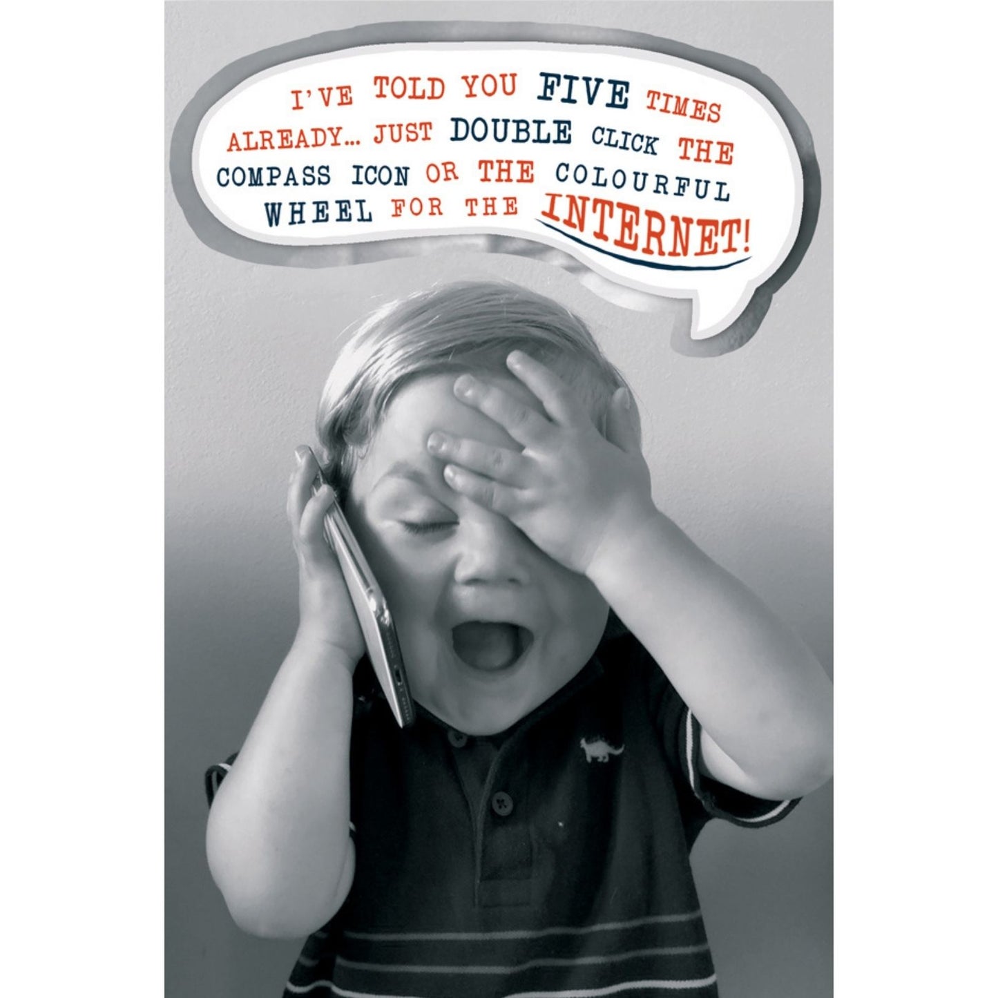 Hand-Finished Funny Greeting Card Tech Troubles Blank For Any Occasion Birthdays