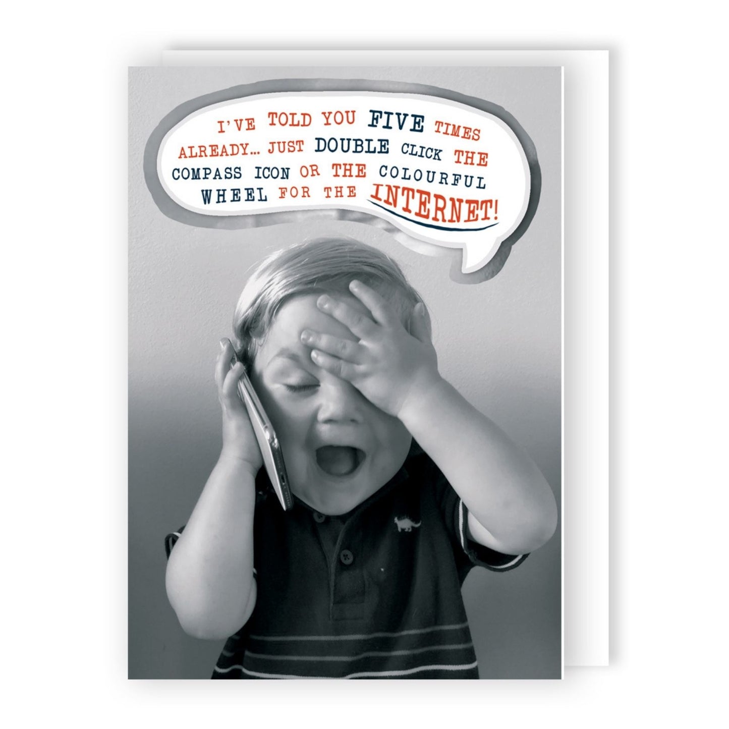 Hand-Finished Funny Greeting Card Tech Troubles Blank For Any Occasion Birthdays