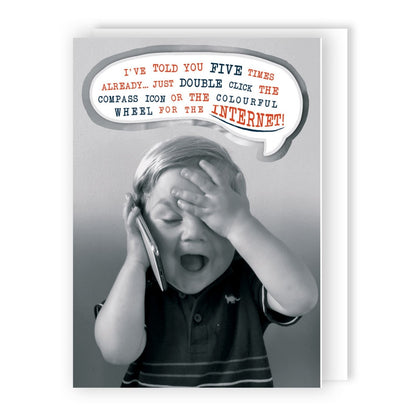 Hand-Finished Funny Greeting Card Tech Troubles Blank For Any Occasion Birthdays
