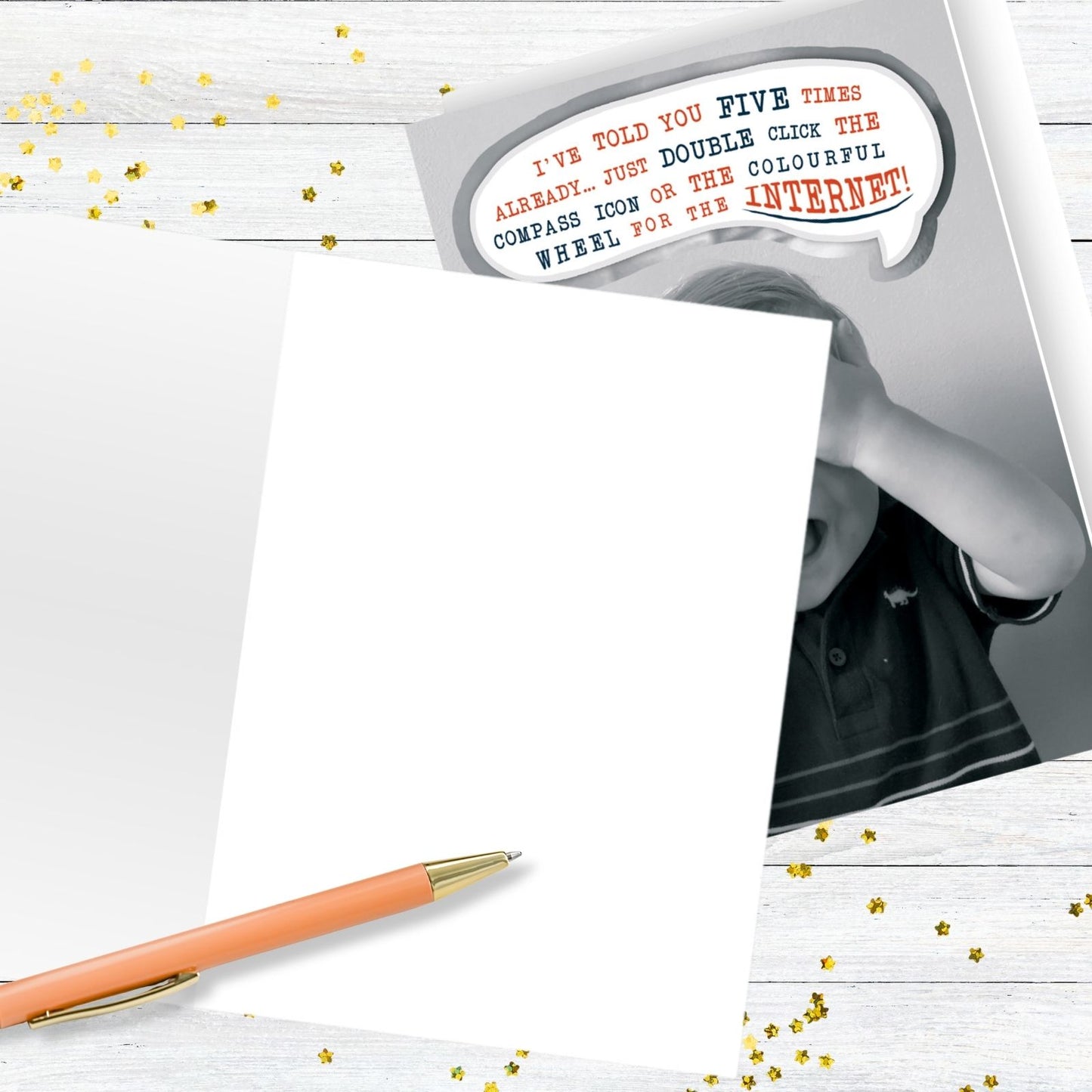 Hand-Finished Funny Greeting Card Tech Troubles Blank For Any Occasion Birthdays