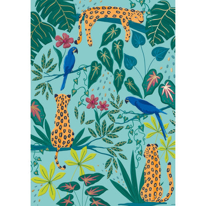 Hand-Finished Vivid Safari Jungle Scene Greeting Card Blank For Any Occasion