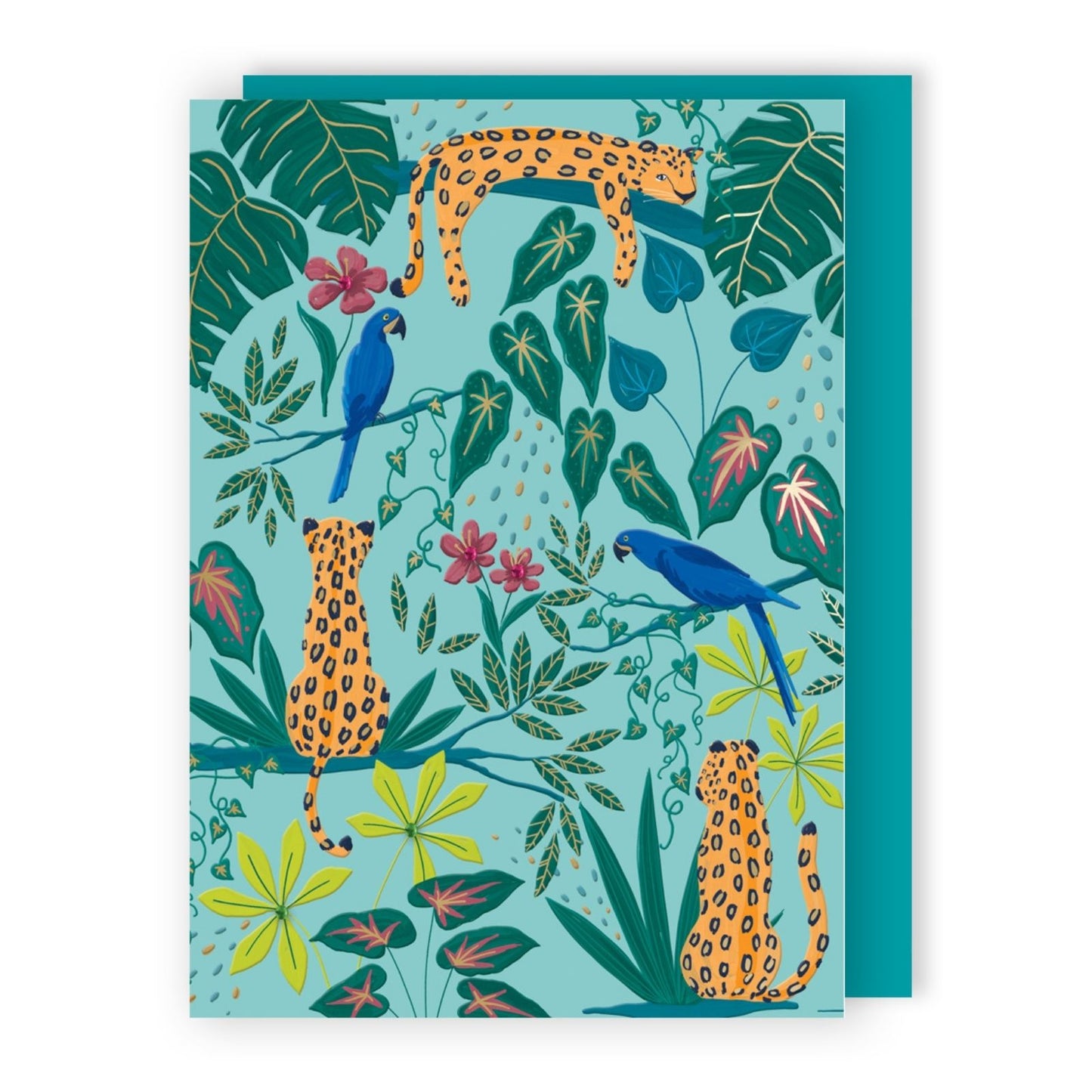 Hand-Finished Vivid Safari Jungle Scene Greeting Card Blank For Any Occasion
