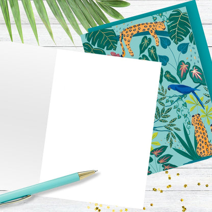 Hand-Finished Vivid Safari Jungle Scene Greeting Card Blank For Any Occasion