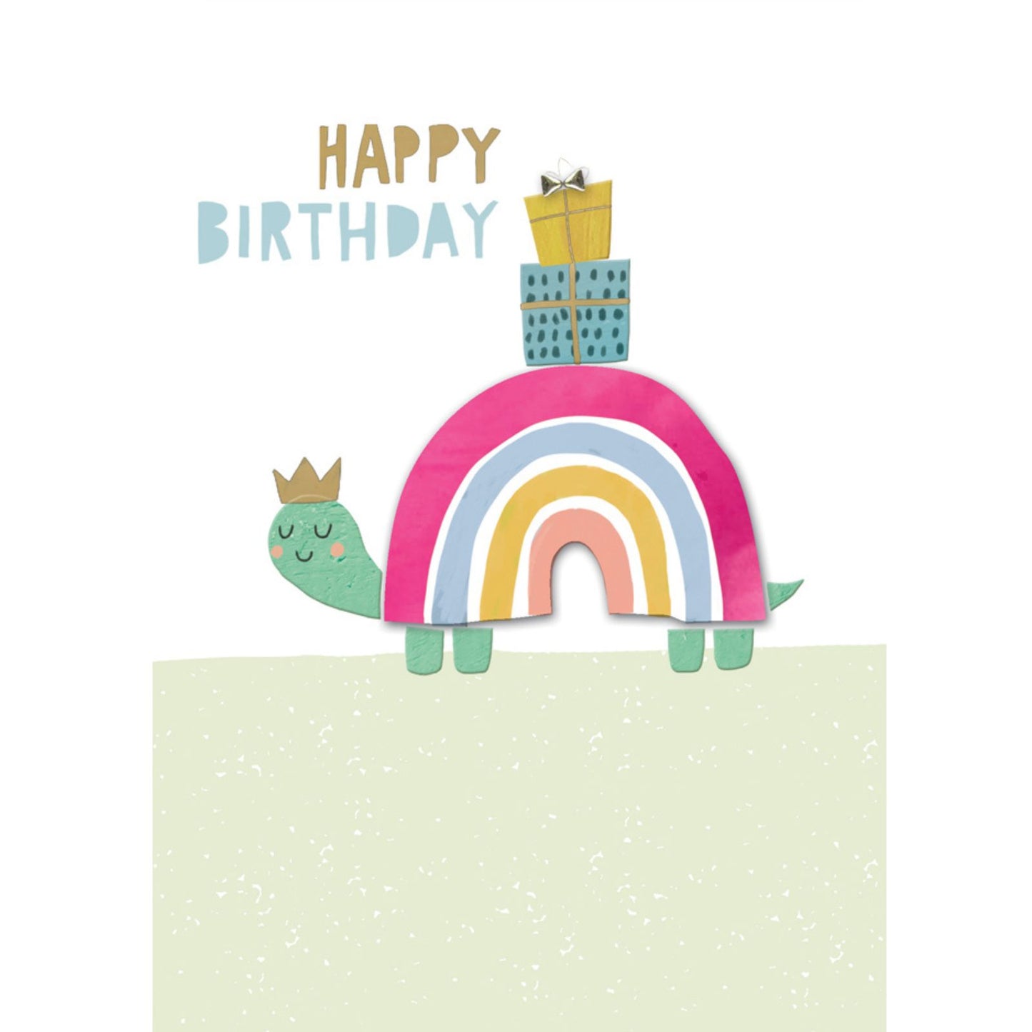 Hand-Finished Cute Birthday Greeting Card Embellished Rainbow Snail For Her