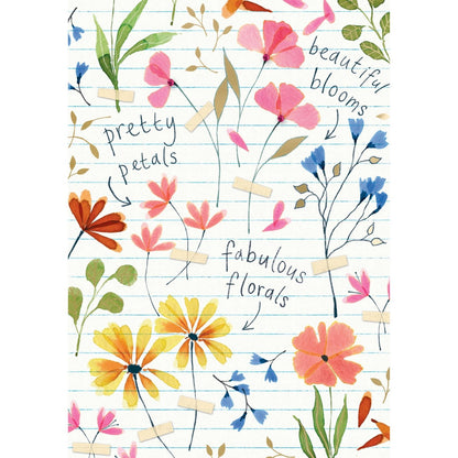 Hand-Finished Greeting Card Pretty Petals Embellished Blank For Any Occasion
