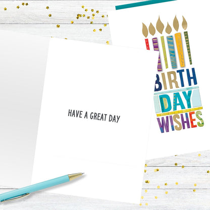 Hand-Finished Birthday Greeting Card Birthday Wishes Embellished Candles On Cake