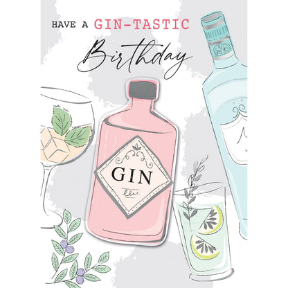Hand-Finished Birthday Card Have A Gin-Tastic Celebration Embellished For Her