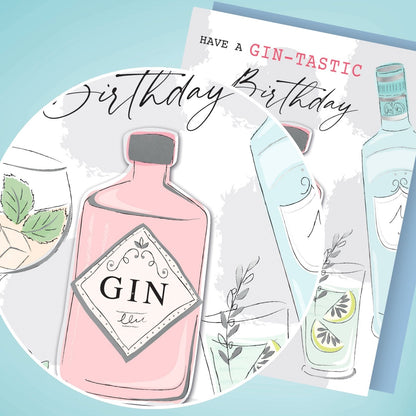 Hand-Finished Birthday Card Have A Gin-Tastic Celebration Embellished For Her