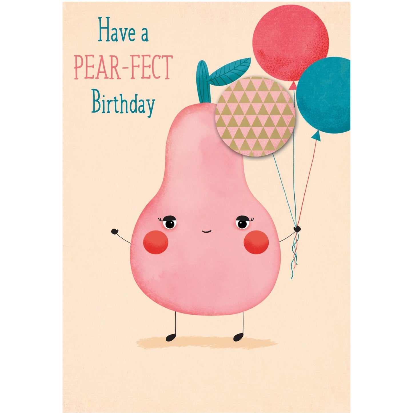 Hand-Finished Pear-Fect Birthday Greeting Card Embellished Birthday Card For Her