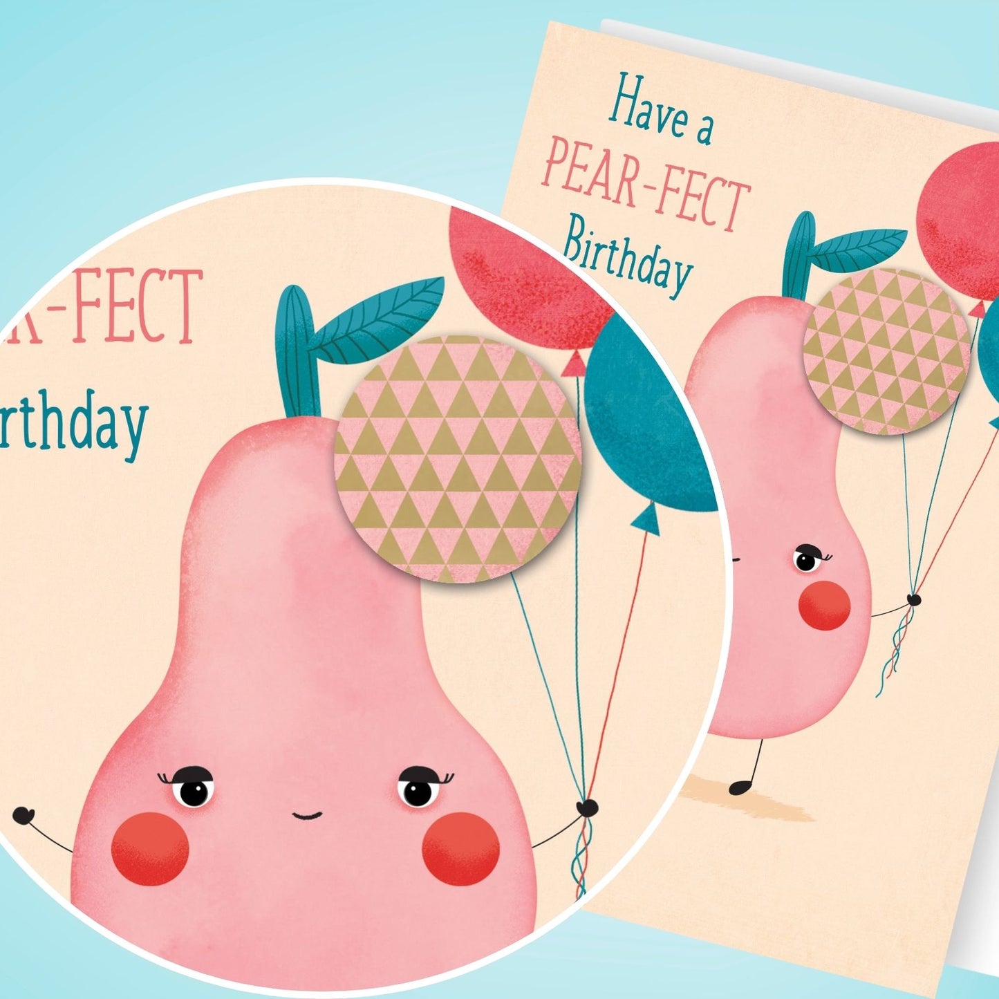 Hand-Finished Pear-Fect Birthday Greeting Card Embellished Birthday Card For Her