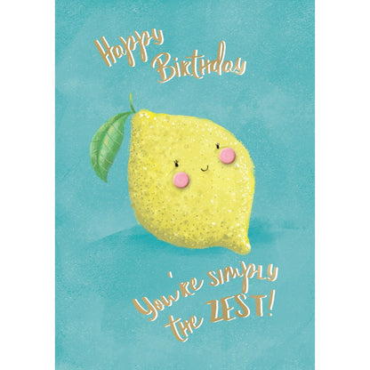 Hand-Finished Birthday Greeting Card You're Simply The Zest! Embellished For Her