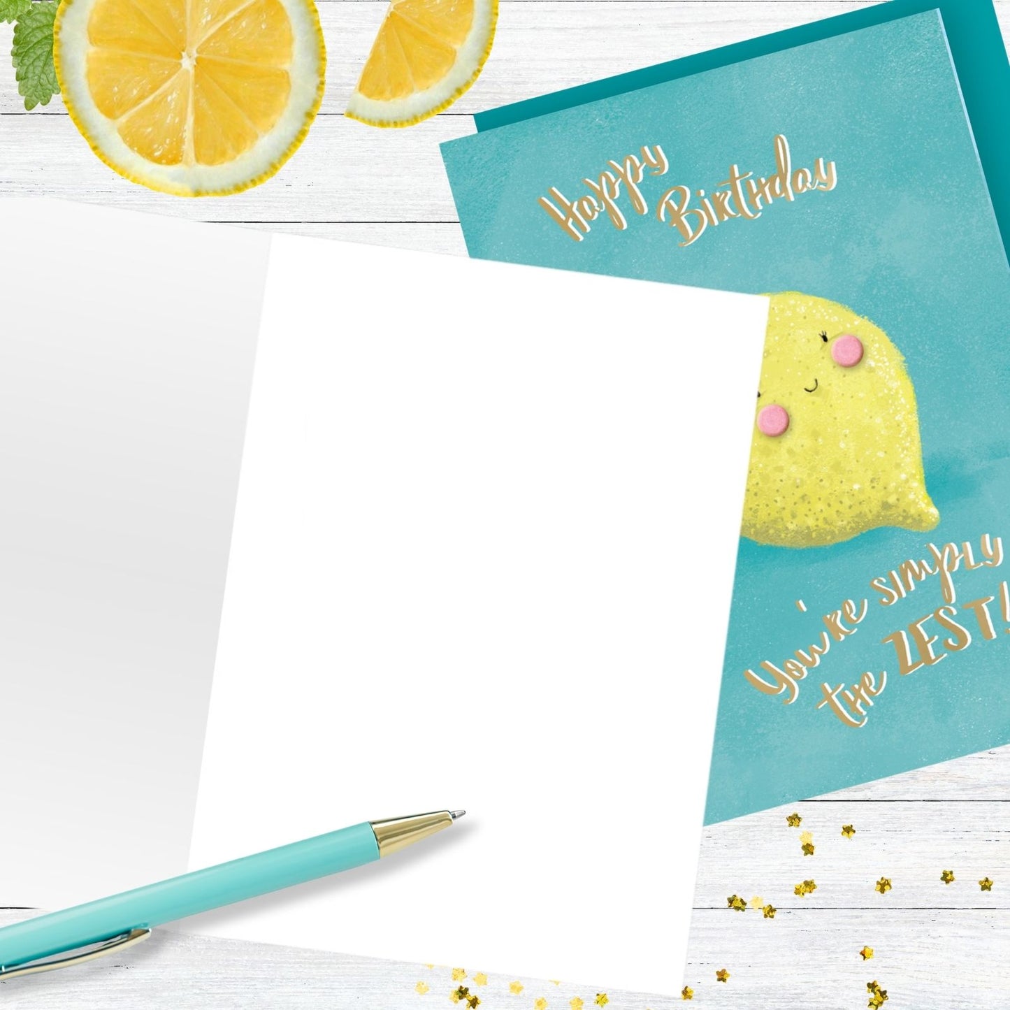 Hand-Finished Birthday Greeting Card You're Simply The Zest! Embellished For Her