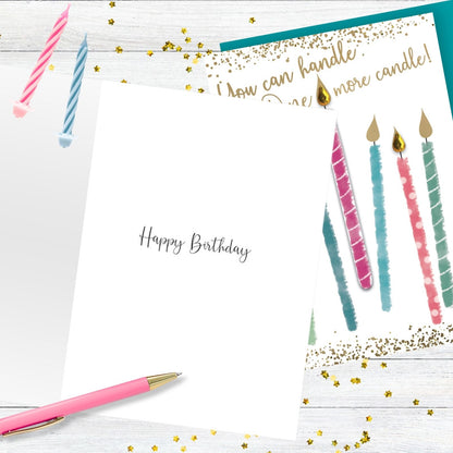 Hand-Finished Birthday Card You Can Handle One More Candle! Embellished For Her