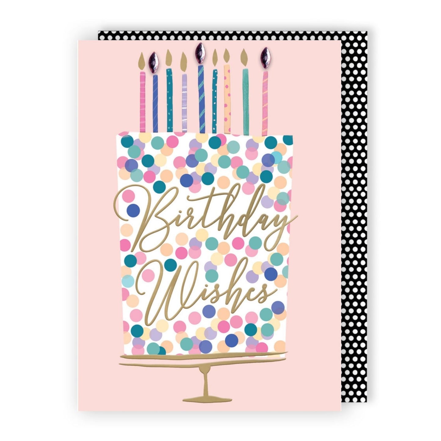 Hand-Finished Birthday Wishes Cake Greeting Card Sparkling Celebration Candles
