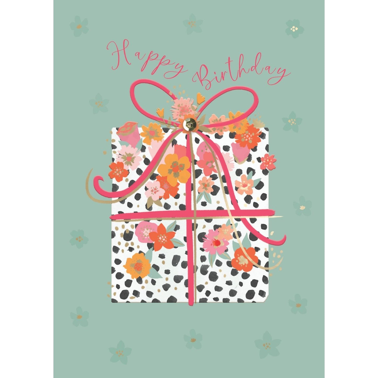 Hand-Finished Birthday Greeting Card Foral Birthday Surprise Embellished For Her