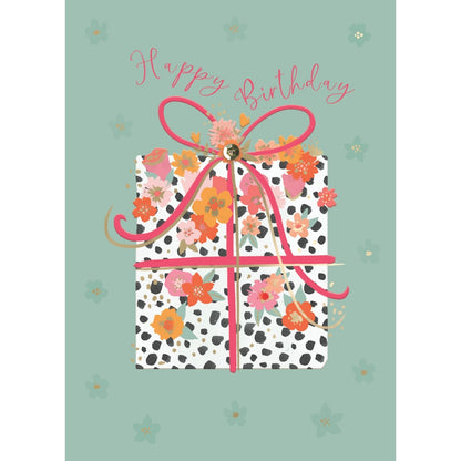 Hand-Finished Birthday Greeting Card Foral Birthday Surprise Embellished For Her