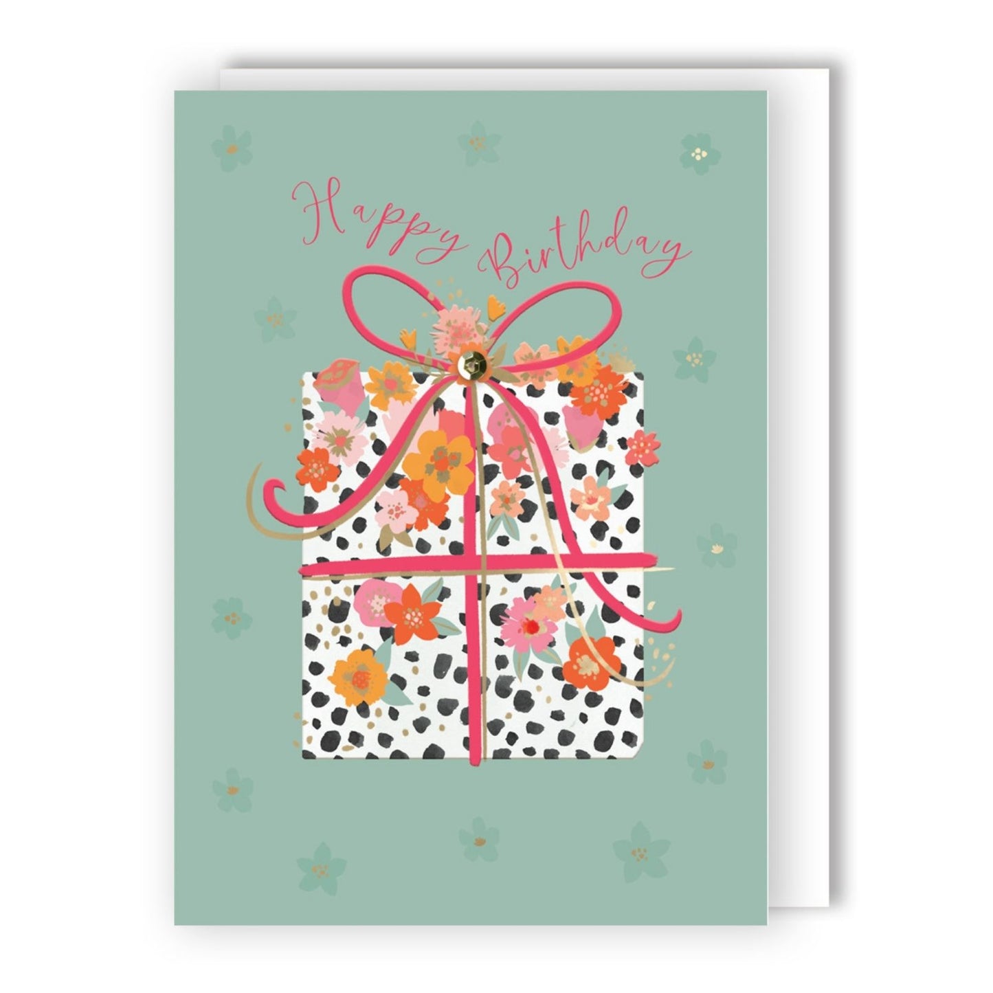 Hand-Finished Birthday Greeting Card Foral Birthday Surprise Embellished For Her