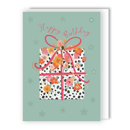 Hand-Finished Birthday Greeting Card Foral Birthday Surprise Embellished For Her