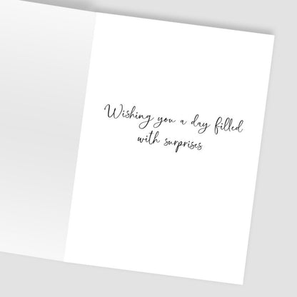 Hand-Finished Birthday Greeting Card Foral Birthday Surprise Embellished For Her