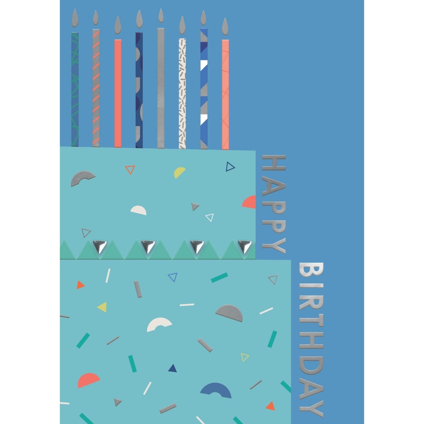 Hand-Finished Modern Birthday Greeting Card Birthday Cake Candles For Him