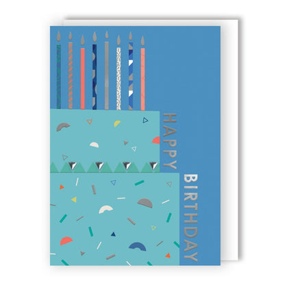 Hand-Finished Modern Birthday Greeting Card Birthday Cake Candles For Him