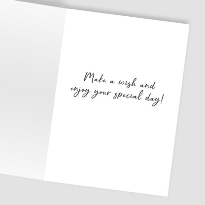 Hand-Finished Happy Birthday Greeting Card Whimsical Candle Sparkles