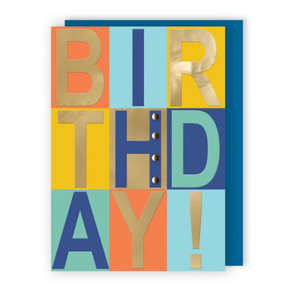 Hand-Finished Foiled Birthday Card Embellished B I R T H D A Y ! For Him